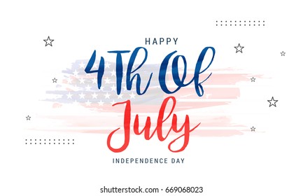 Happy 4th Of July USA Independence Day Text Space Background.