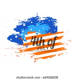 Happy 4th Of July USA Independence Day Text Space Background.