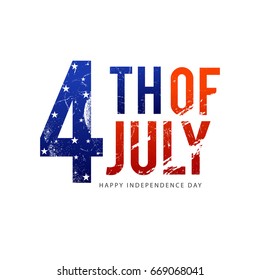 Happy 4th Of July USA Independence Day Text Space Background.