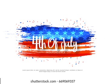 Happy 4th Of July USA Independence Day Text Space Background.
