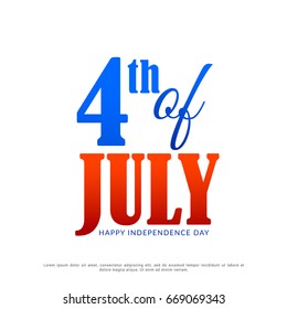 Happy 4th Of July USA Independence Day Text Space Background.
