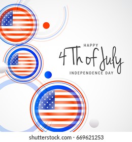 Happy 4th Of July USA Independence Day Text Space Background.