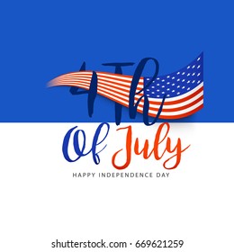 Happy 4th Of July USA Independence Day Text Space Background.