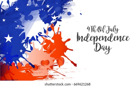 Happy 4th Of July USA Independence Day Text Space Background.