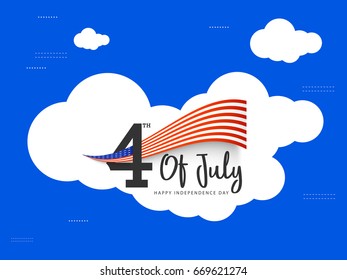 Happy 4th Of July USA Independence Day Text Space Background.