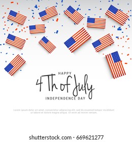 Happy 4th Of July USA Independence Day Text Space Background.