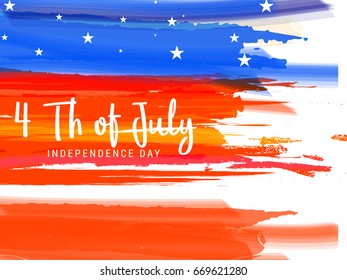 Happy 4th Of July USA Independence Day Text Space Background.