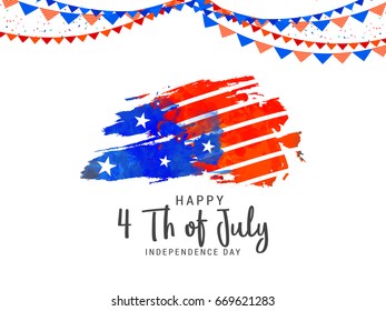 Happy 4th Of July USA Independence Day Text Space Background.