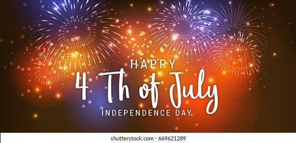 Happy 4th Of July USA Independence Day Text Space Background.