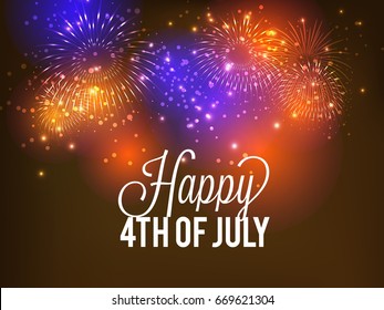 Happy 4th Of July USA Independence Day Text Space Background.