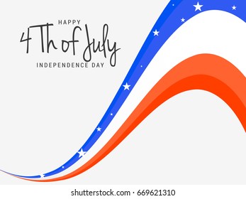 Happy 4th Of July USA Independence Day Text Space Background.