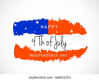 Happy 4th Of July USA Independence Day Text Space Background.