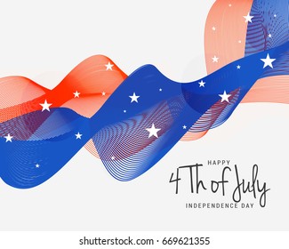 Happy 4th Of July USA Independence Day Text Space Background.