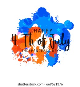 Happy 4th Of July USA Independence Day Text Space Background.