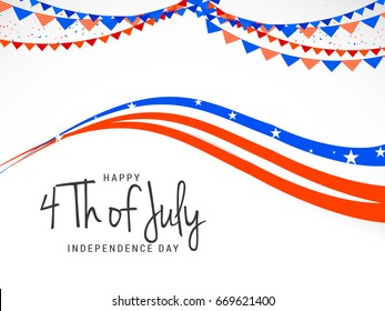 Happy 4th Of July USA Independence Day Text Space Background.