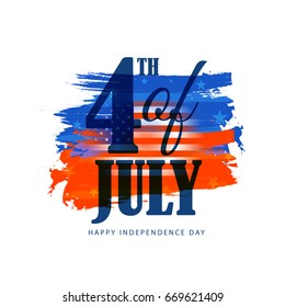 Happy 4th Of July USA Independence Day Text Space Background.