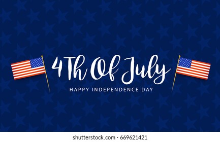 Happy 4th Of July USA Independence Day Text Space Background.