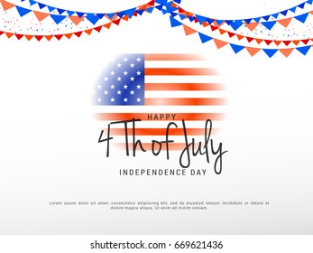 Happy 4th Of July USA Independence Day Text Space Background.