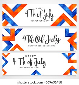 Happy 4th Of July USA Independence Day Header Or Banner Text Space Background.