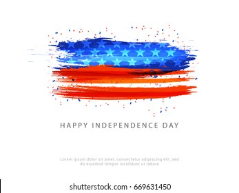 Happy 4th Of July USA Independence Day Text Space Background.