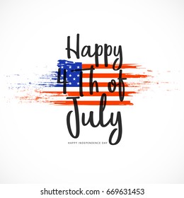 Happy 4th Of July USA Independence Day Text Space Background.