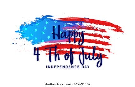 Happy 4th Of July USA Independence Day Text Space Background.