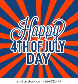 Happy 4th Of July USA Independence Day Text Space Background.