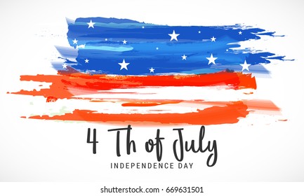 Happy 4th Of July USA Independence Day Text Space Background.