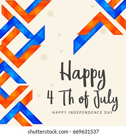 Happy 4th Of July USA Independence Day Text Space Background.