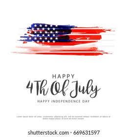 Happy 4th Of July USA Independence Day Text Space Background.