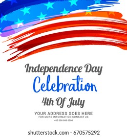 Happy 4th Of July USA Independence Day Text Space Background.