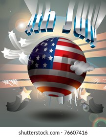 Happy 4th July. vector background. explosion of colors and shapes