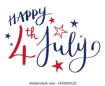 HAPPY 4th JULY vector brush calligraphy banner