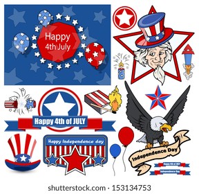 happy 4th of July - Vector Designs Set