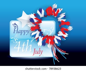 Happy 4th of July Vector greeting card
