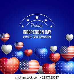 Happy 4th of July Vector Illustration. Suitable for greeting card, poster and banner. Illustration Of Independence Day.
