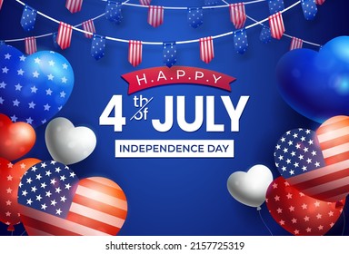 Happy 4th of July Vector Illustration. Suitable for greeting card, poster and banner. Illustration Of Independence Day.