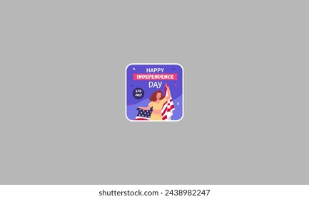 happy 4th july vector illustration flat design