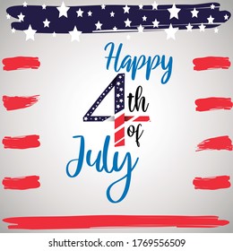 Happy 4th of july. vector llustration 