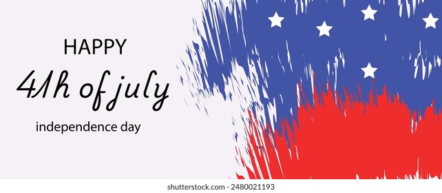 Happy 4th of july.Banner .Independence Day .freedom .Art and Illustration .Us flag .for Website .