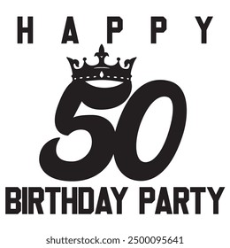 HAPPY 50 FIFTY BIRTHDAY PARTY CROWN NUMBER