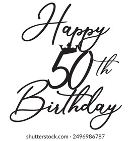 Happy 50 th birthday sign design 