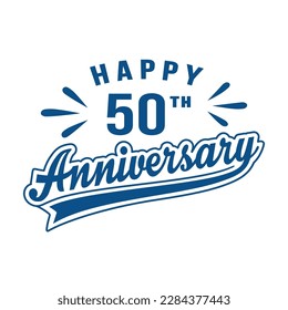 Happy 50th Anniversary. 50 years anniversary design. Vector and illustration.