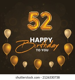 Happy 52nd Birthday Greeting Card Vector Stock Vector (Royalty Free ...