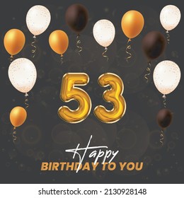 Happy 53rd birthday, greeting card, vector illustration design.
