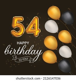 Happy 54th Birthday Greeting Card Vector Stock Vector (Royalty Free ...