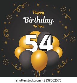 Happy 54th birthday, greeting card, vector illustration design.
