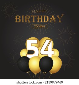 Happy 54th Birthday Greeting Card Vector Stock Vector (Royalty Free ...