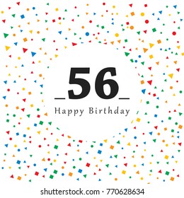 Happy 56 Birthday card with Abstract Background, vector illustration, Simple Design