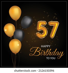 Happy 57th Birthday Greeting Card Vector Stock Vector (Royalty Free ...